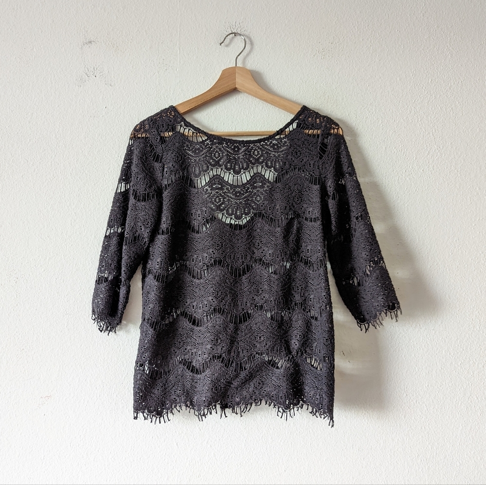 Zara Lace Zipper Shirt
